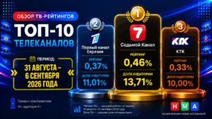 ОБЗОР ТВ-РЕЙТИНГОВ ЗА 31 АВГУСТА — 6 СЕНТЯБРЯ 2026 ГОДА
